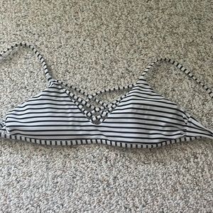 Striped cross over bikini top